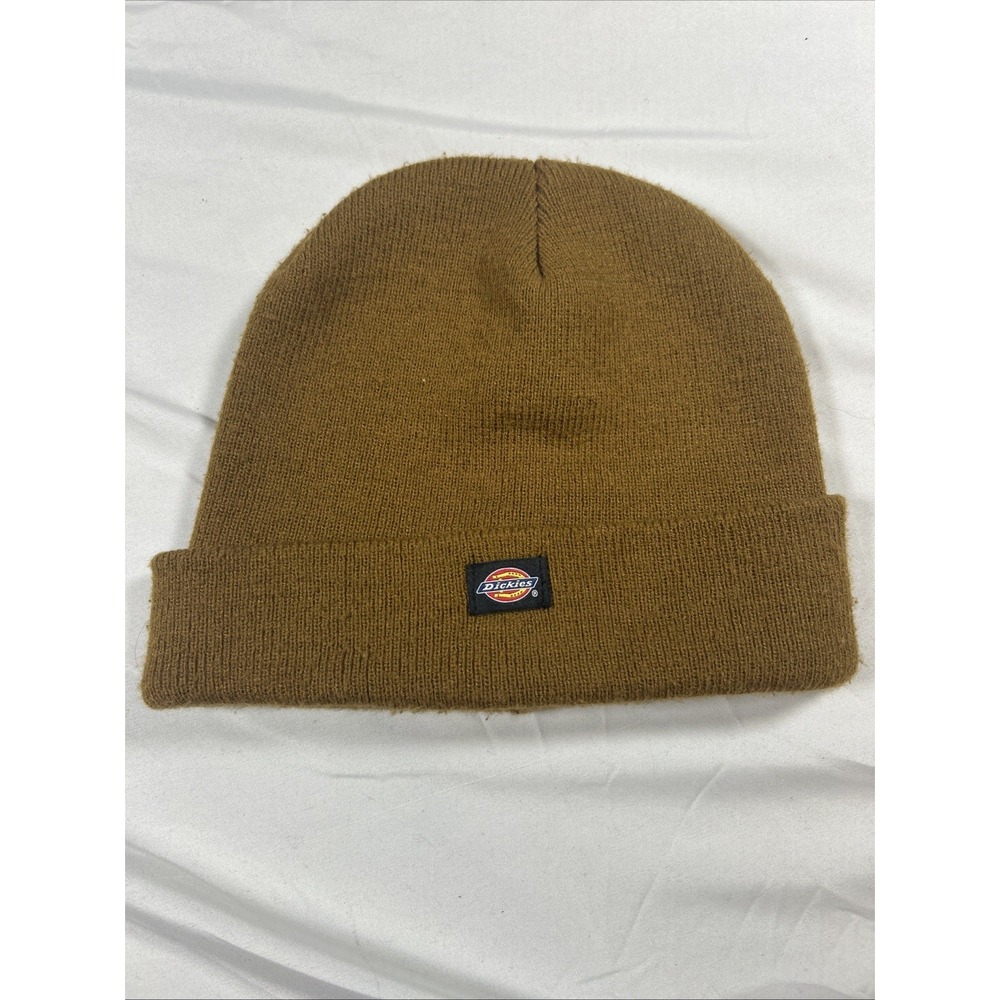 Dickies Brown Stretch Beanie Hat Men Outdoor Casual Solid Winter Fall One Size
